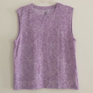 Title Nine Sleeveless Purple Print Top Small